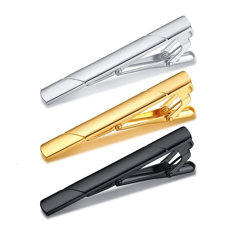 Mens Stainless Steel Tie Clip Necktie Bar Clasp Clamp Pin Go