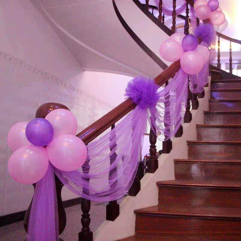 极速结婚用品楼梯扶手纱幔婚房布置装饰拉花婚礼创意浪漫花球沙曼