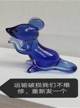 极速2021年新款水晶玻璃老鼠12生肖摆件精品礼品可以定做不同颜色