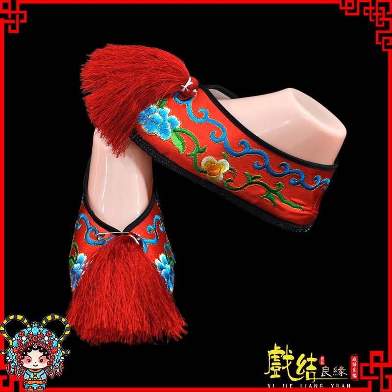 新品古装女戏曲鞋花旦平底绣花鞋戏剧越剧彩鞋戏鞋古代小姐结婚鞋,女鞋,绣花鞋,淘宝优惠券,粉丝福利购,淘宝优惠卷