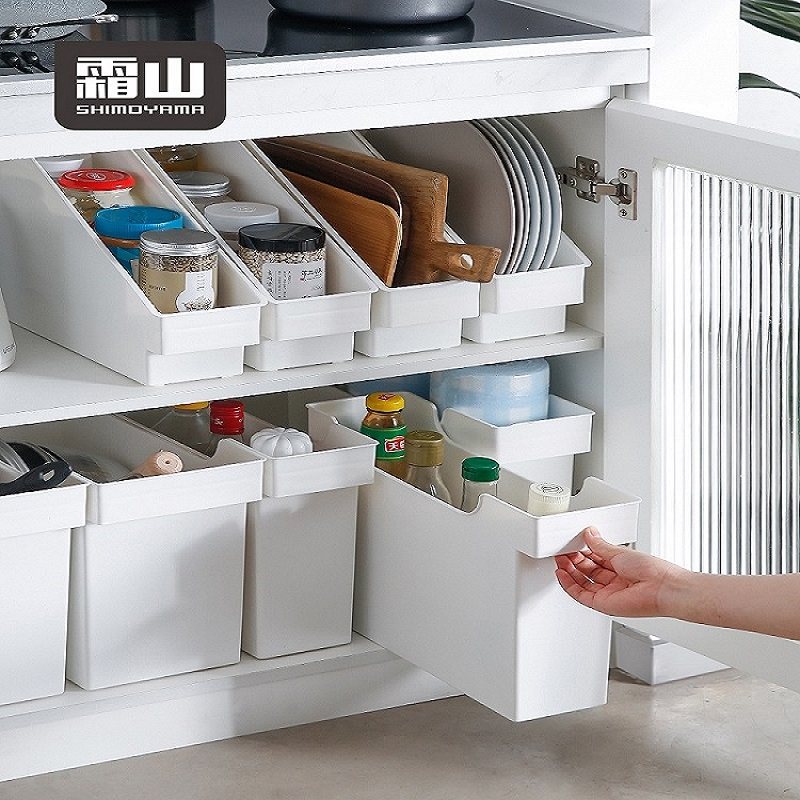 带滑轮收纳盒厨房收纳箱窄型下水槽置物架塑料高位整体橱柜收纳筐