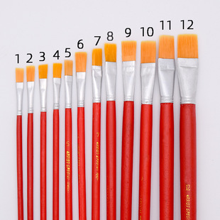 红杆油画笔尼龙水彩笔水彩丙烯画笔排笔油漆工具刷子绘画笔