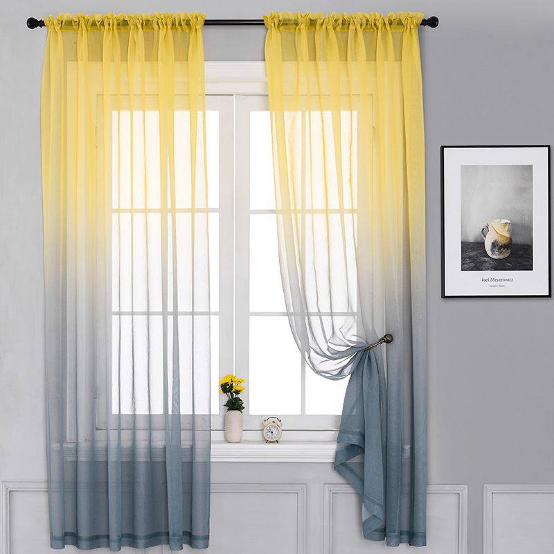 Modern Gradient Tulle Window Curtains For Living Room 3D Col