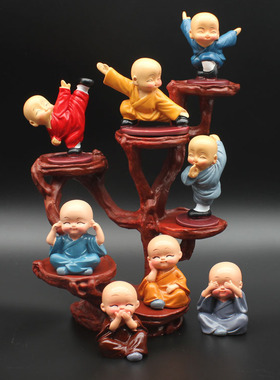 禅意小沙弥佛系佛像和尚摆件客厅办公室卧室家居装饰品工艺礼品摆