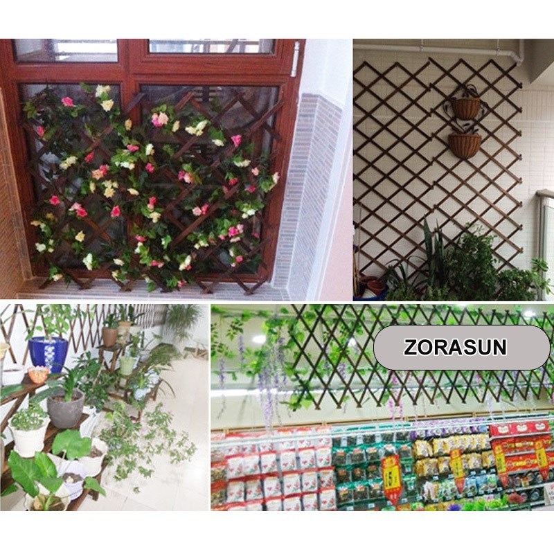 ZORASN 5Ft Expanding Wooden Garden Wall Fence Panel Plant Cl