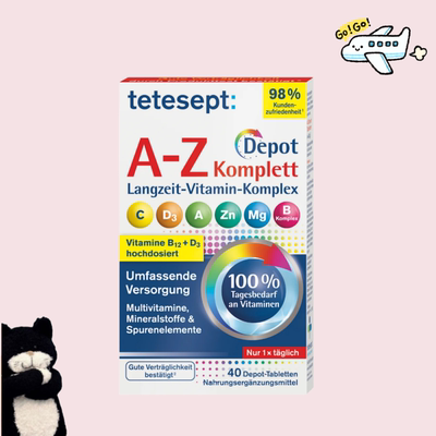 【满300包邮】德国直邮#tetesept A-Z复合维生素缓释片40片