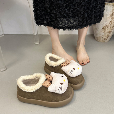 可爱卡通毛绒凯蒂猫勃肯鞋