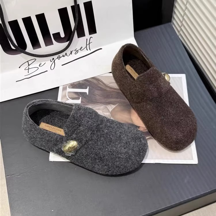 加绒保暖毛呢勃肯鞋女