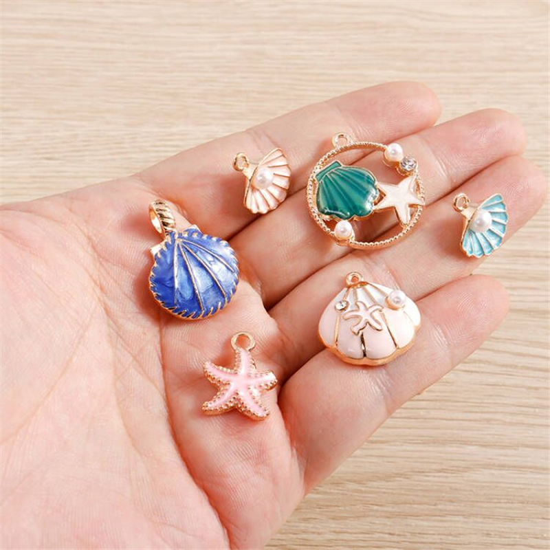 10pcs/lot Enamel Marine life Charms for Jewelry Making Starf