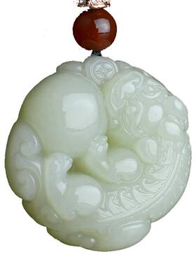 貔貅吊坠和田玉挂件男女玉佩项链玉石招财皮丘款有求必应天然新疆