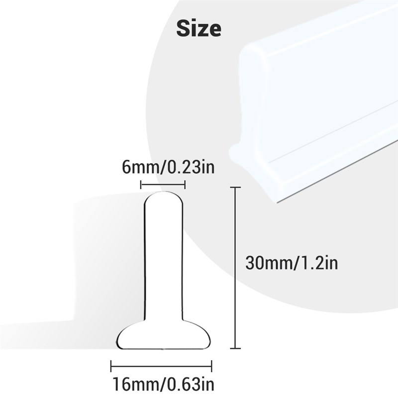 1 Pcs Silicone Collapsible Water Retaining Strip Shower Thr