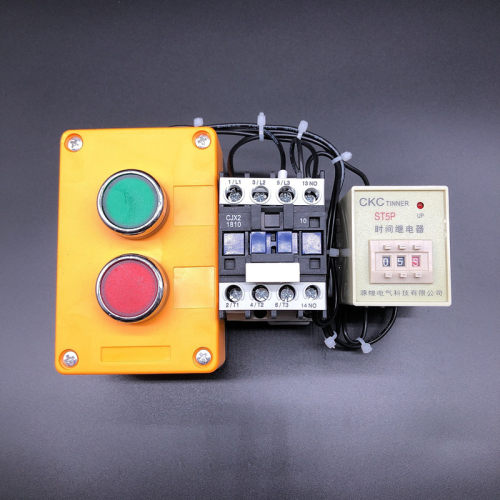 好货定做 4KW简易一键启动延时停机控制配电箱1810交流接触器380V