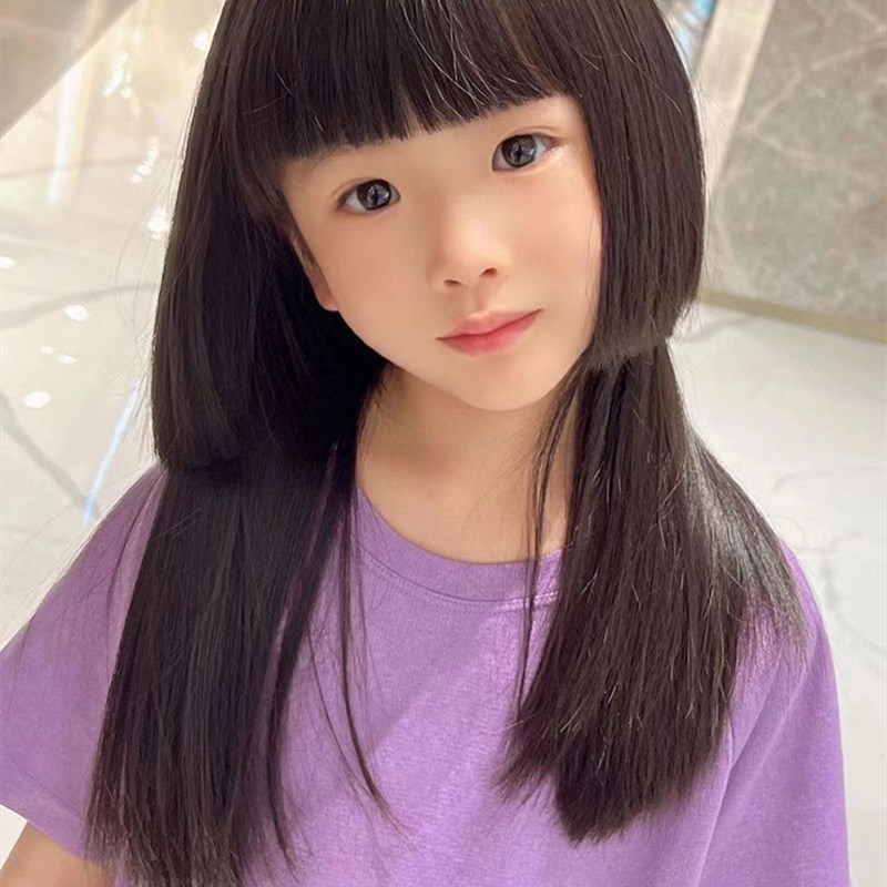 儿童假发女孩刘格格同款水母头时尚公主切可爱发套自然蓬松全头套