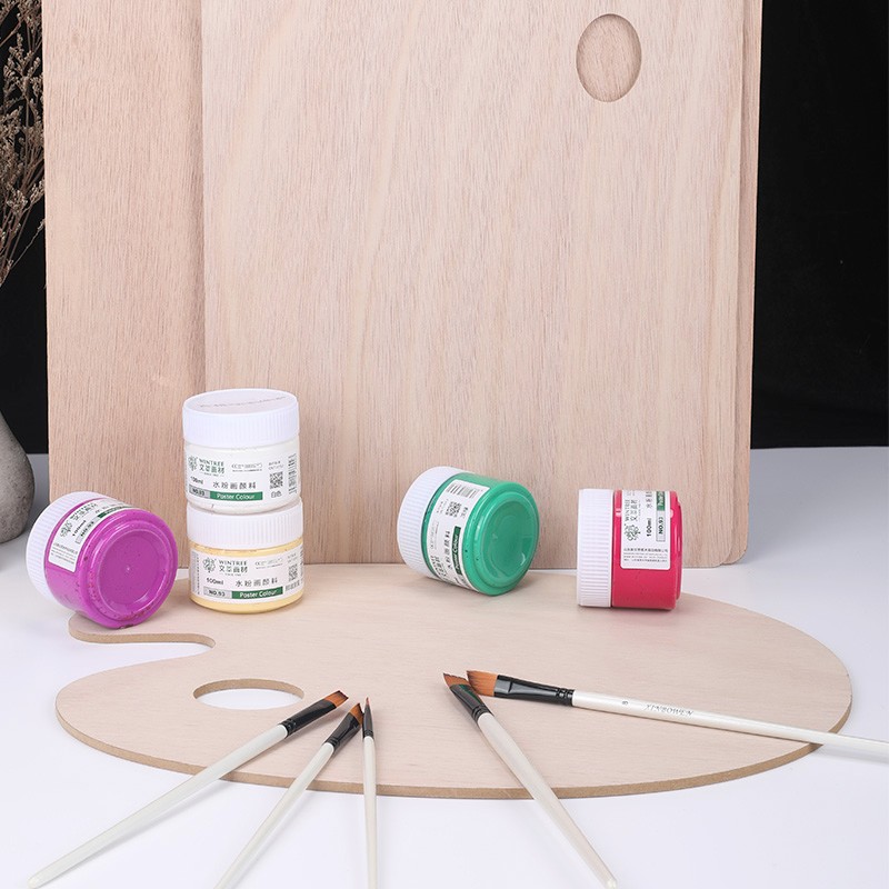 木质调色板水粉水彩画调色油画丙烯画国画颜料美术专业椭圆形方形