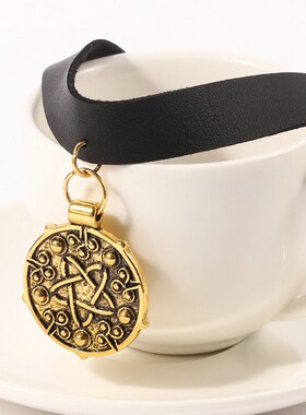 新款Yennefer美女巫师3皮革项圈项链 古金古银两色饰品