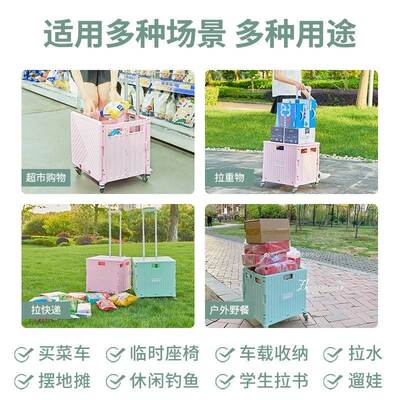 极速万向轮买菜小拉车年轻人赶集拉篮车家庭早市特大号超轻静音轮
