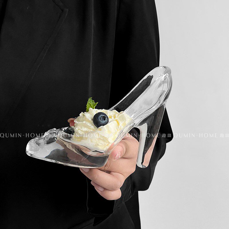 好货灰姑娘水晶玻璃鞋女透明玻璃摆件公主鞋结婚520情人节礼物送
