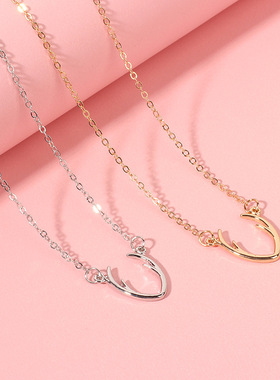 A deer with you antler necklace ladies clavicle necklace