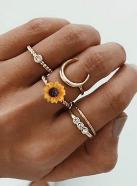 5pcs/lot Jewellery Set Women Sunflower Accessories Set Neckl