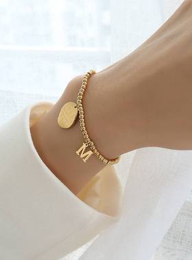 -ins wind wave round card star rice M letter collarbone neck