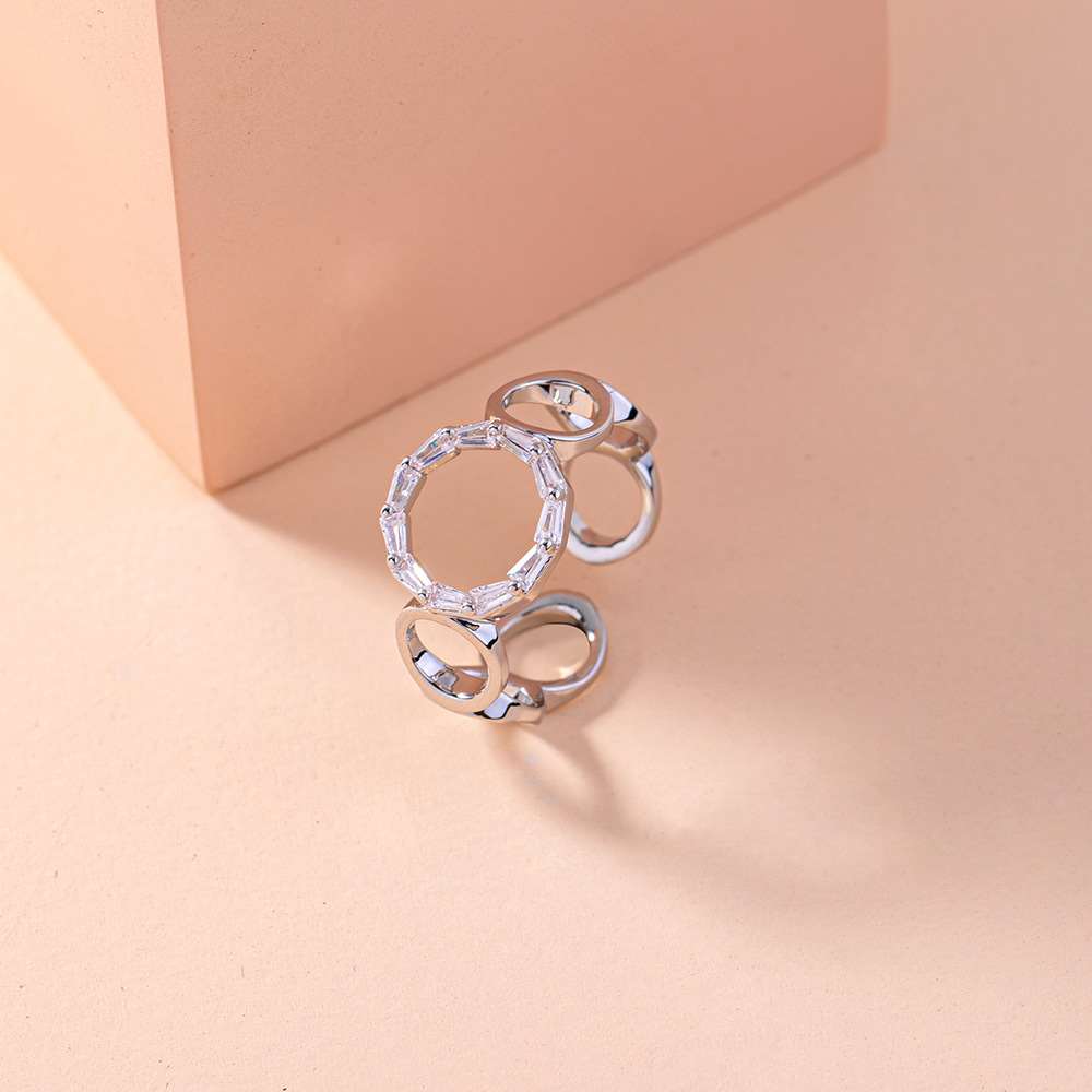 Accessories fashion simple opening geometric circle zircon r
