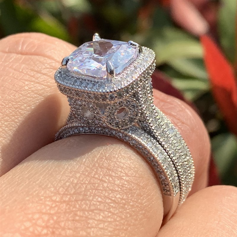 Size 5-10 Vintage Fashion Jewelry 3PCS Ring set 925 Sterling