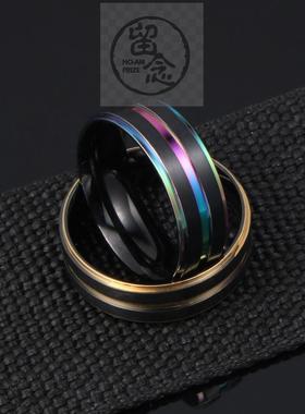 。Fashion Lassa electroplating color double-layer ring groov