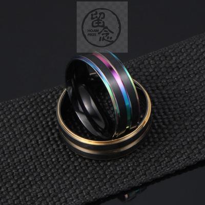 。Fashion Lassa electroplating color double-layer ring groov
