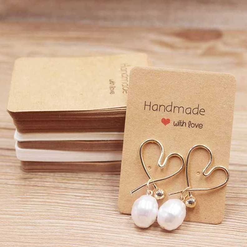 50pcPaper earrring Handmade style earring card 5x5cm3x3cm