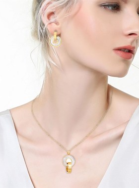 Fashion Jewelry Sets Gold Color Stainless Steel Shell Pendan