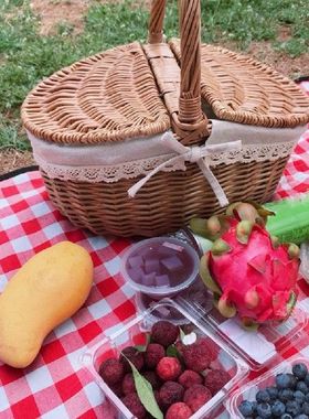 Camping Picnic Basket Handmade Wicker Basket Hand Made