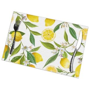 Fruits Lemon For Dining Placemats Pattern Set Floral