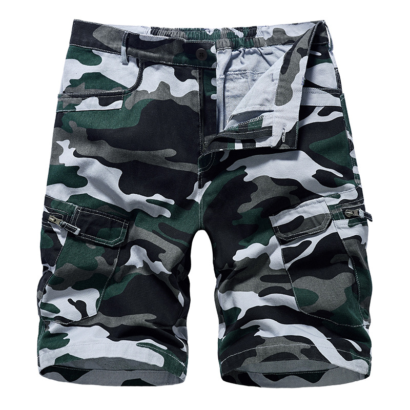For 2022 Summer New Mens Casual Trouers Beach Green Camoufla