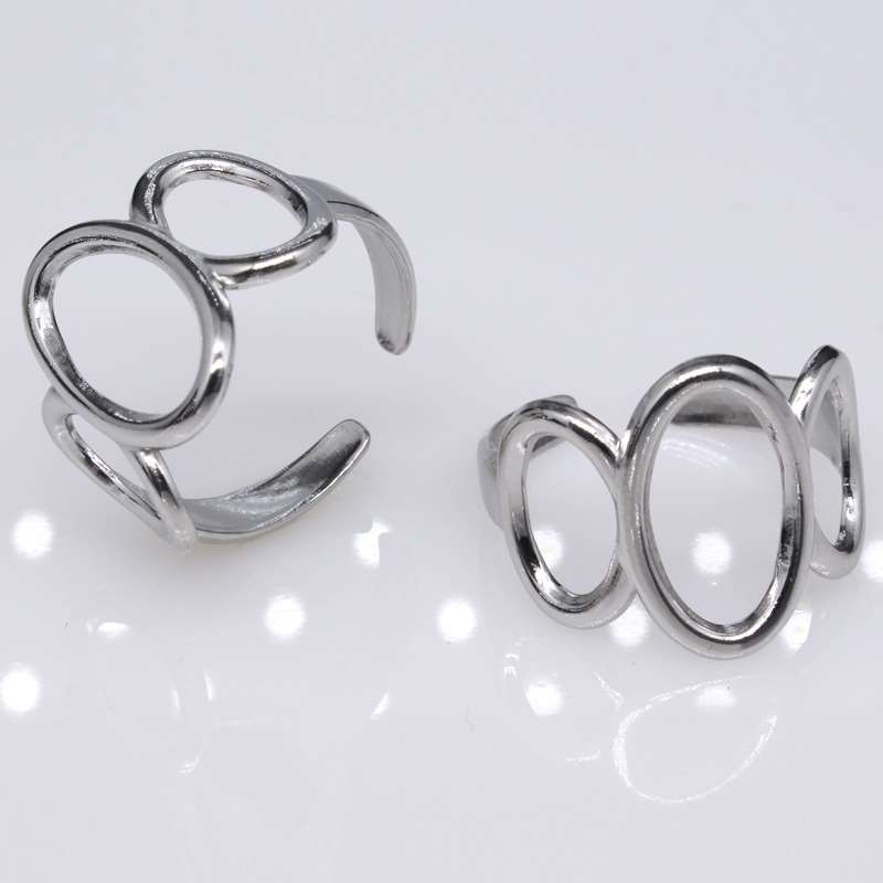 tend design simple temperament size round titanium steel rin