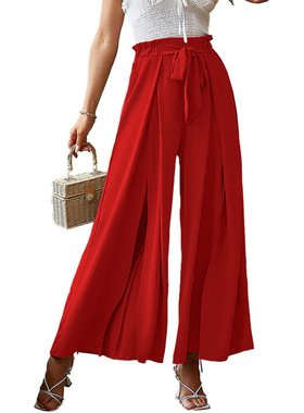 Casual Bow Sashes Folds Solid Pants Spring Summer 2022 Setwe