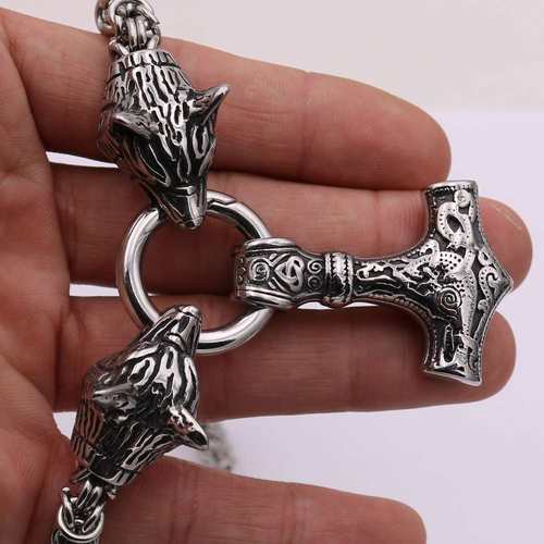 Stainless Steel Viking Jewelry Celtic Thor Hammer Pendant Ne