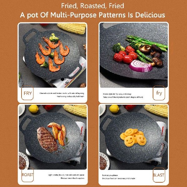 Baking Dishes Pans Non-stick BBQ Grill Pan Induction Cooker