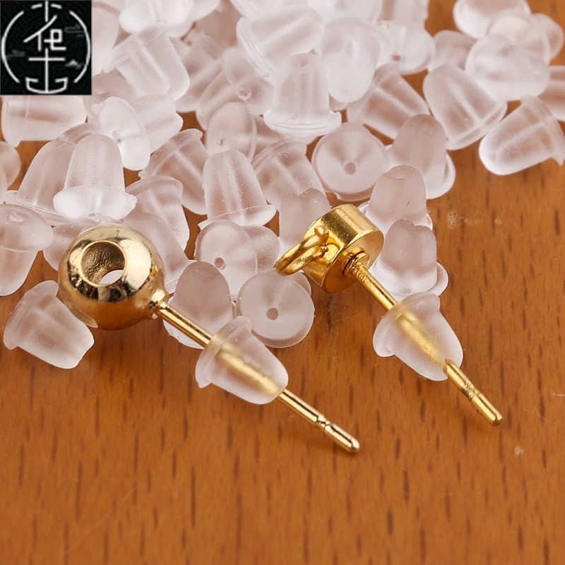 100-200pcs Rubber Earring Back Silicone Round Ear Plug Block