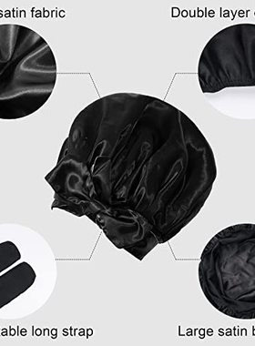 2 PCS Silk Bonnets for Sleeping Satin Hair Wrap Bonnet for B