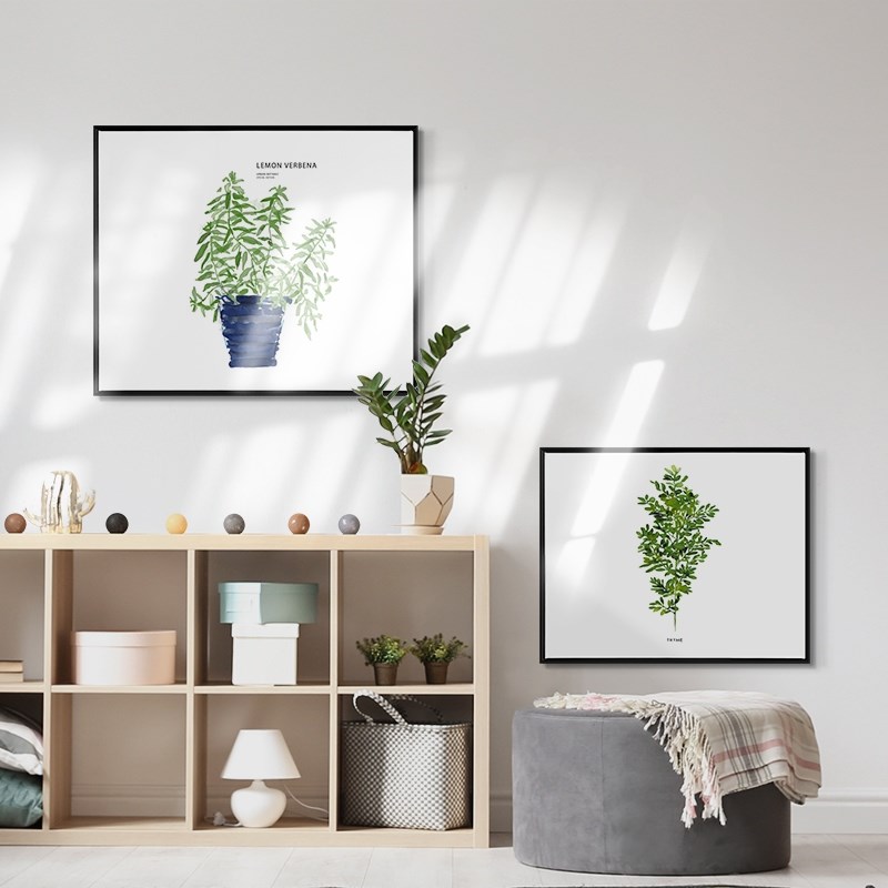 幸运草水彩电表北欧风格箱餐厅装饰画开关绿植花卉电盒遮挡挂网红图片