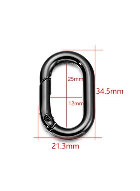 5Pcs/lot Metal Oval Ring Spring Clasps Openable Carabiner Ke