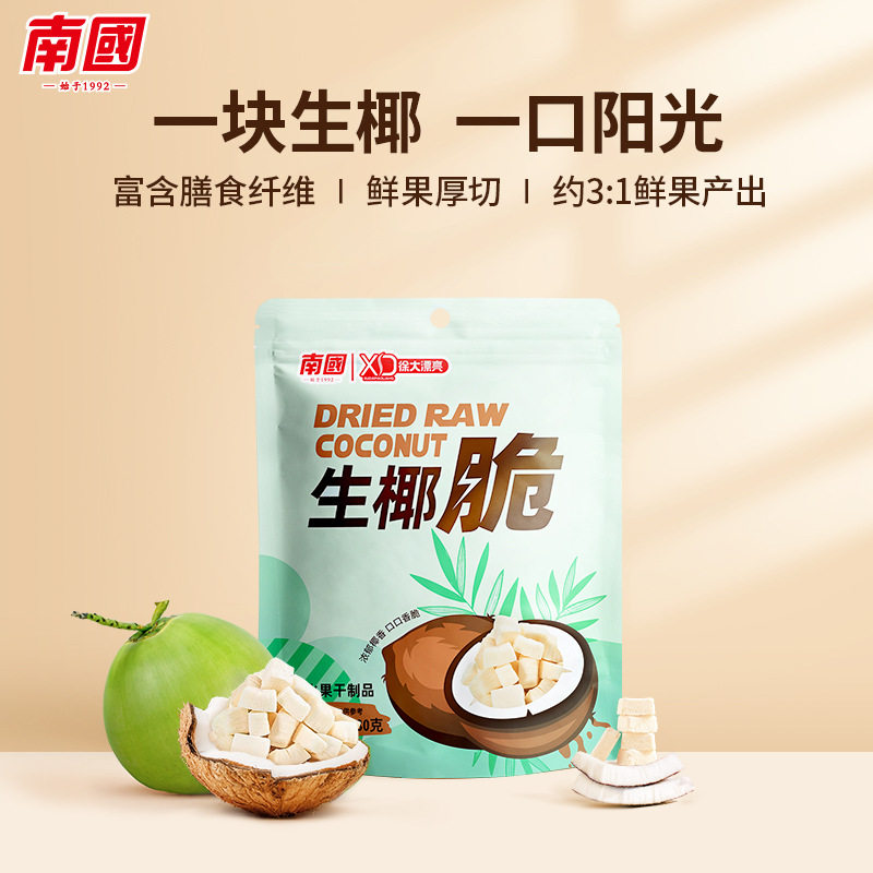 南国生椰脆海南特产香烤椰子果肉块椰肉零食休闲果干伴手礼椰果干