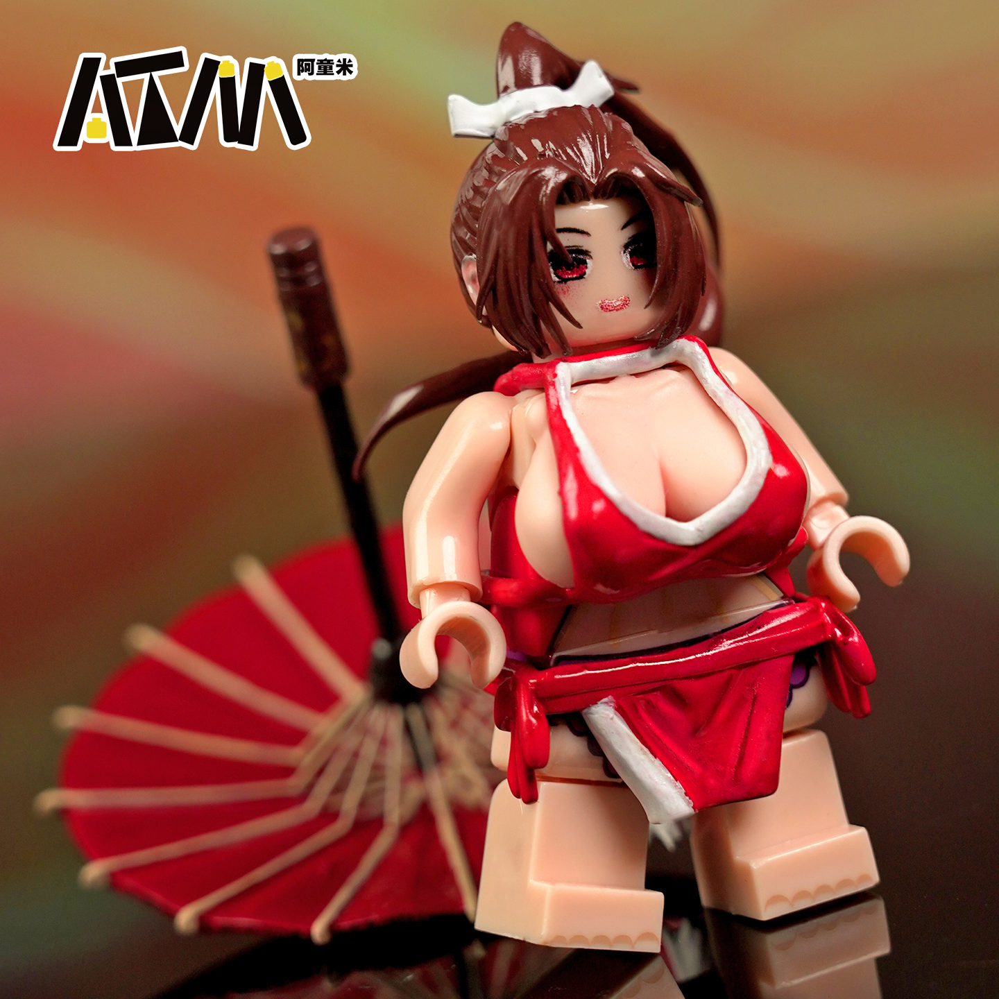 拳皇街霸不知火舞美少女动漫乐高人仔积木胖手办玩具人偶还原模型
