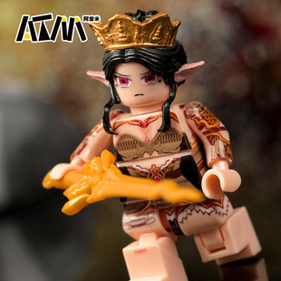 黑神话悟空封神榜四大天王多闻天王魔礼青乐高人仔积木人手办玩具