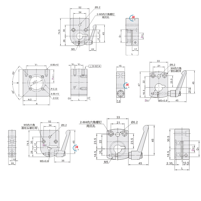 把手型显示器夹板LKF01/11/51/61-D8 10 12 14 15 16 17 20