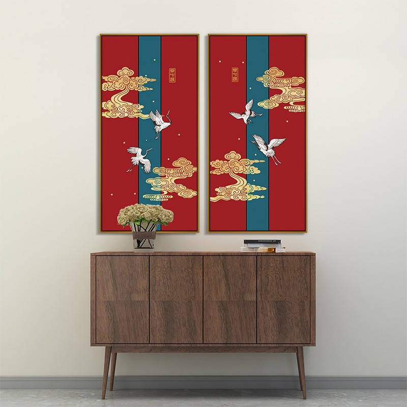 中国风装饰画民族风酒店餐厅宾馆玄关挂画创意新中式壁画走廊墙画图片