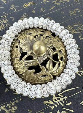 海南原生态星月菩提高密手串精雕龙爪莲花大留白文玩佛珠单圈手錬