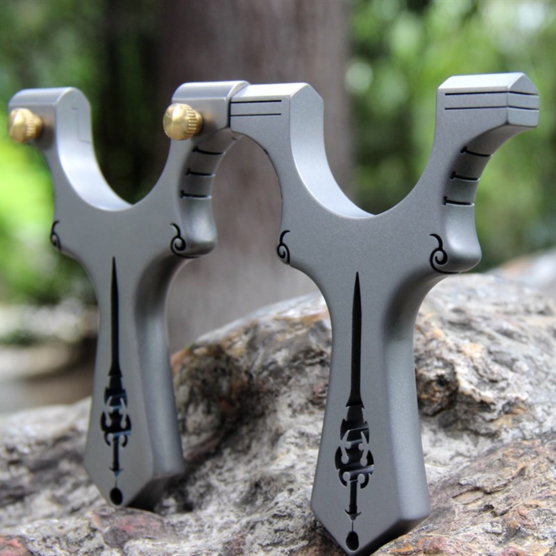 钛合金扁皮弹弓线切割数控tc21免绑快压夹片专业竞技高端龙剑弓