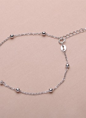 DIY配件 S925银天然珍珠 K金同款 手链 手镯 手饰 单层脚链 饰品