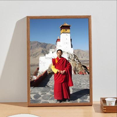 益西彭措堪布上师画像摆台西藏法师相框挂画法王供奉摆件支持定制